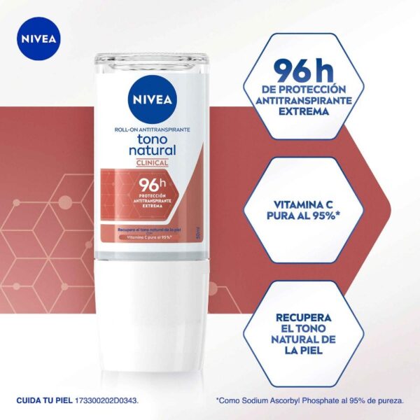 Pack 2 Desodorantes Nivea Roll On Clinical Tono Natural 50Ml Desodorante En Rollon