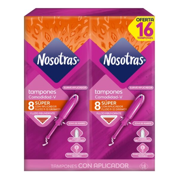 Tampon Nosotras Aplicador Super 16 Unds Tampones