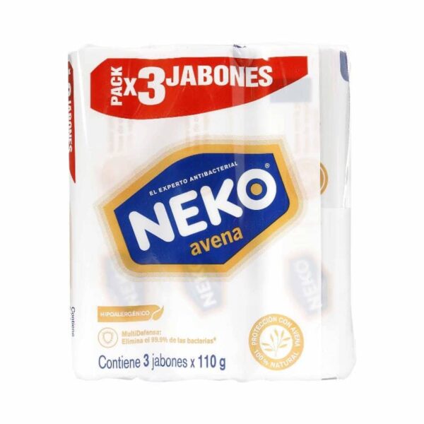 Pack 3 Jabones Antibacterial Neko Avena 110 Grs