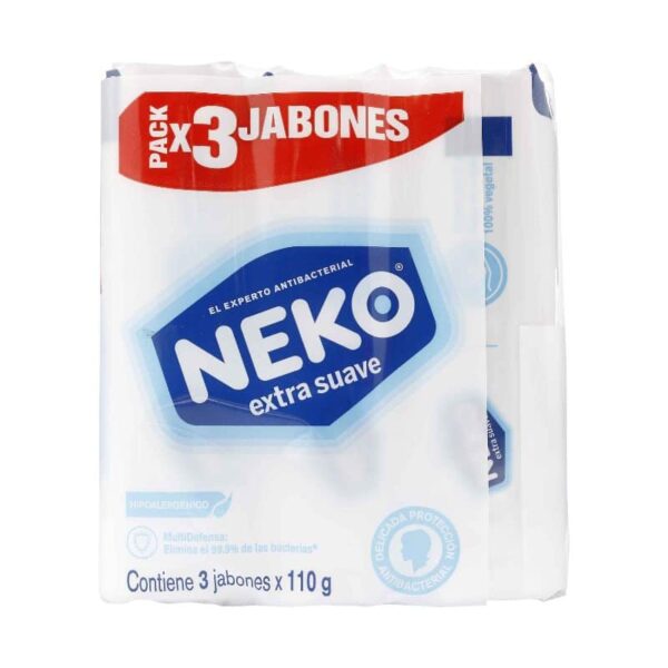 Pack 3 Jabones Antibacterial Neko Extra Suave 110 Grs
