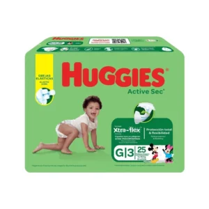 Panales Huggies Active Sec Etapa 3 Grande 25 Unds Panales