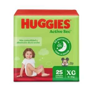 Panales Huggies Active Sec Etapa 4 XG 25 Unds Panales