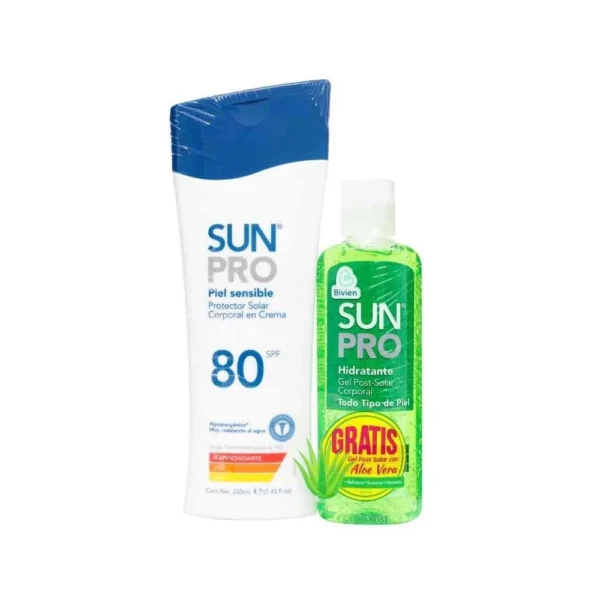 Protector Solar Sun Pro Spf80 220Ml + Gel Post Solar 180 Bloqueadores