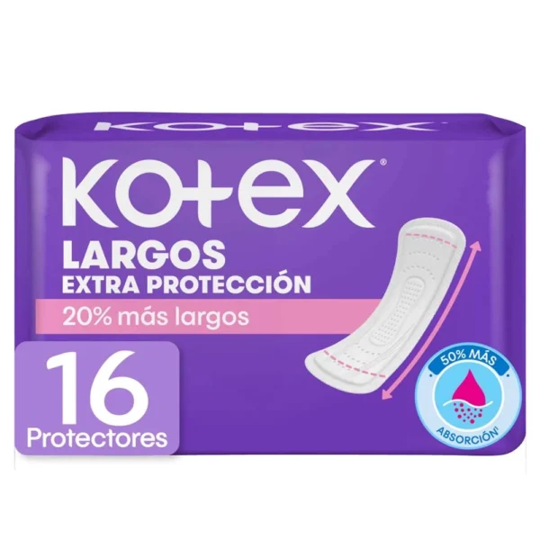 Protectores Diarios Kotex Largos 16 Unds Protectores