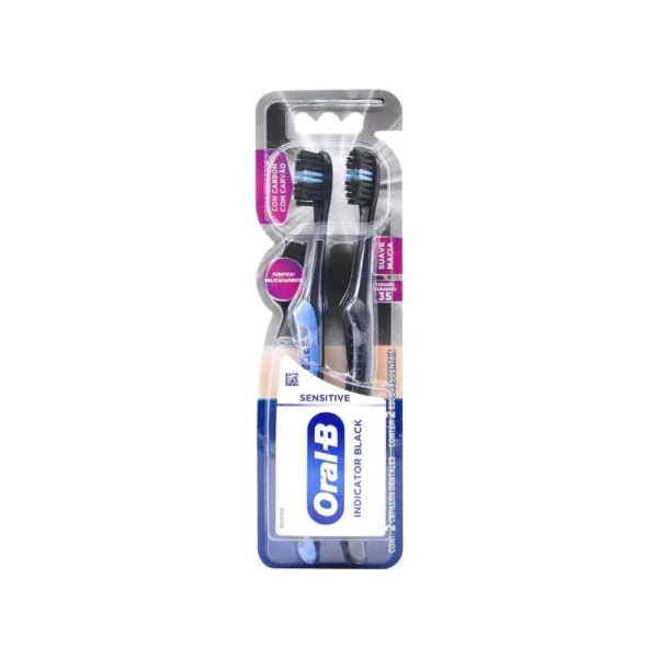 Pack 2 Cepillos Oral-B Sensitive Indicator Black Suave Cepillo Dental