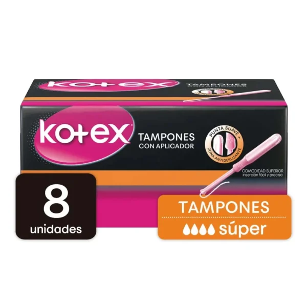 Tampon Kotex Super Con Aplicador 8 Und Tampones