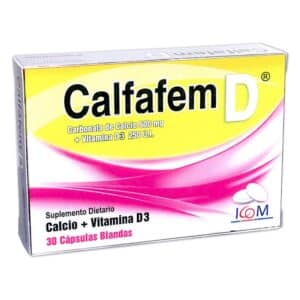 Calfafem D 600Mg/250UI 30 Cápsulas Blandas Suplemento De Calcio y Vitamina D