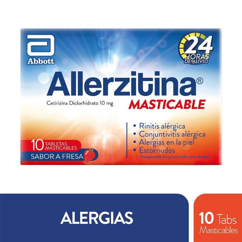 Allerzitina Masticable Fresa 10Mg 10 Tabletas Cetirizina