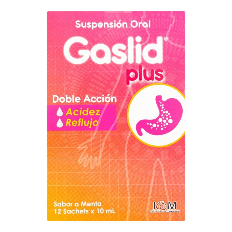 Gaslid Plus Suspensión 10 Ml Caja X 12 Sachets Alginato / Bicarbonato De Sodio / Calcio