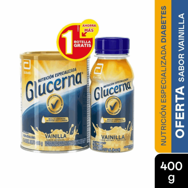 Glucerna Vainilla  400G Gratis Glucerna botella 237Ml