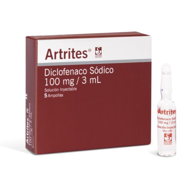 Artrites 100 Mg 5 Ampollas Diclofenaco Sodico