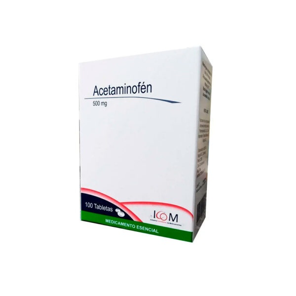 Acetaminofen 500 Mg 100 Tabletas Icom