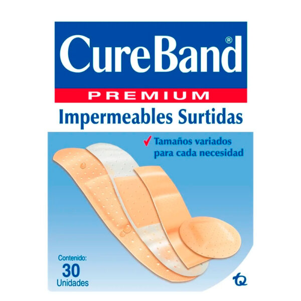 Curas Cure Band Premium Impermeables Surtidas 30 Unidades