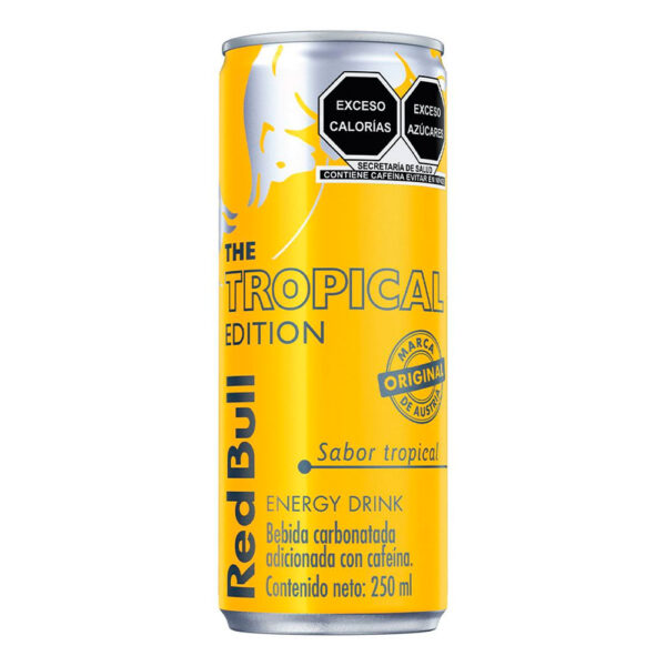 Red Bull Tropical 250 Ml Agua Carbonatada-Vitaminas-Cafeina