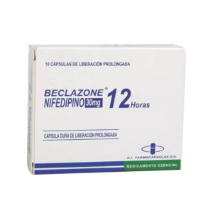 Nifedipino Beclazone 30 Mg 10 Capsulas