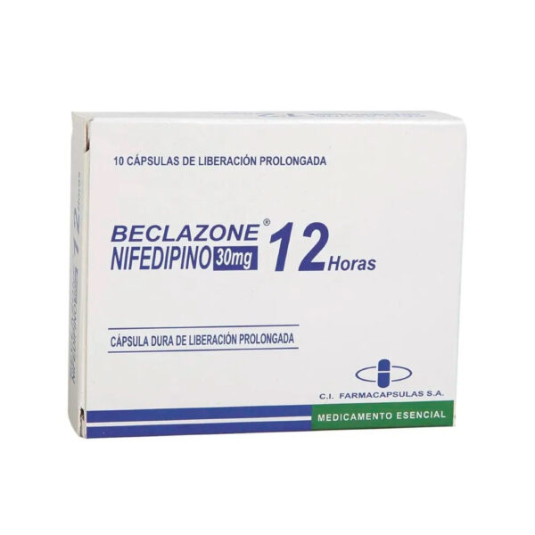 Nifedipino Beclazone 30 Mg 10 Capsulas